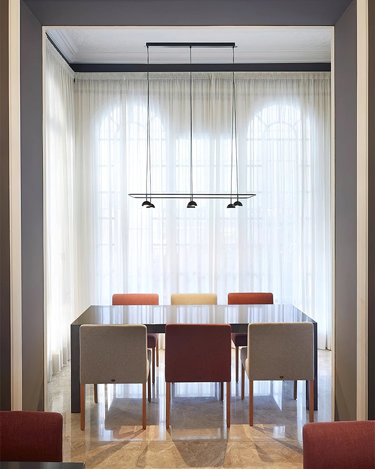 Cupolina Curated Iron & Glass Chandelier – side angled contour profile