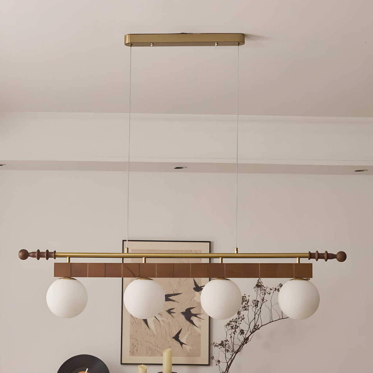 Curvira Curated Iron & Glass Chandelier – handcrafted surface texture #1