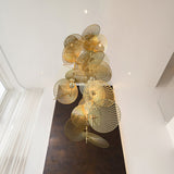 Cattail Leaf Curated Iron & Glass Chandelier – macro detail view #1