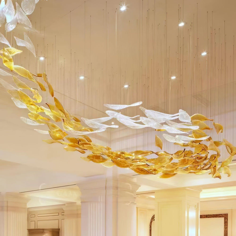 Swaying Leaves Curated Mouth-Blown Frosted Glass