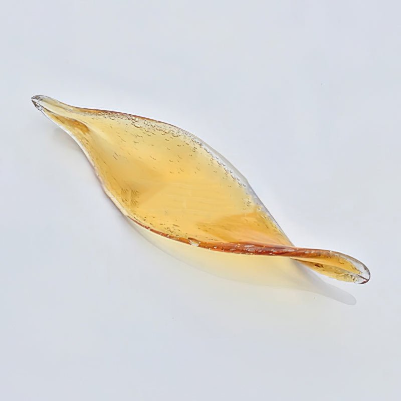 Swaying Leaves Curated Mouth-Blown Frosted Glass – macro detail view