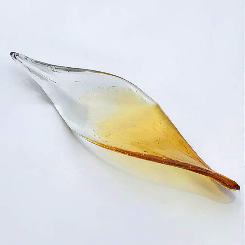Mouth-Blown Frosted Glass craftsmanship detail on Swaying Leaves Curated Mouth-Blown Frosted Glass