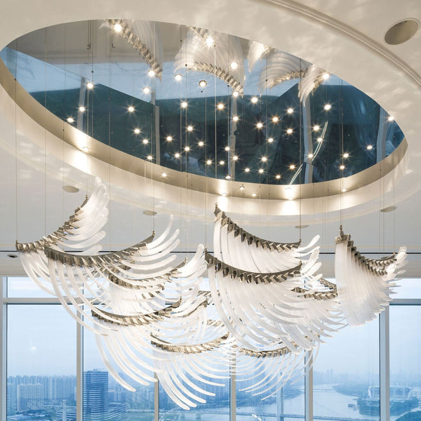 Pluma Sculptural Feather Chandelier