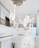Pluma Sculptural Feather Chandelier – structural canopy joint detail