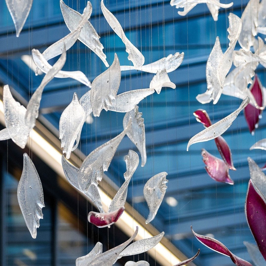 Pluma Sculptural Feather Chandelier – handcrafted surface texture
