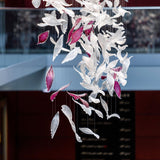 Pluma Sculptural Feather Chandelier – structural canopy joint detail