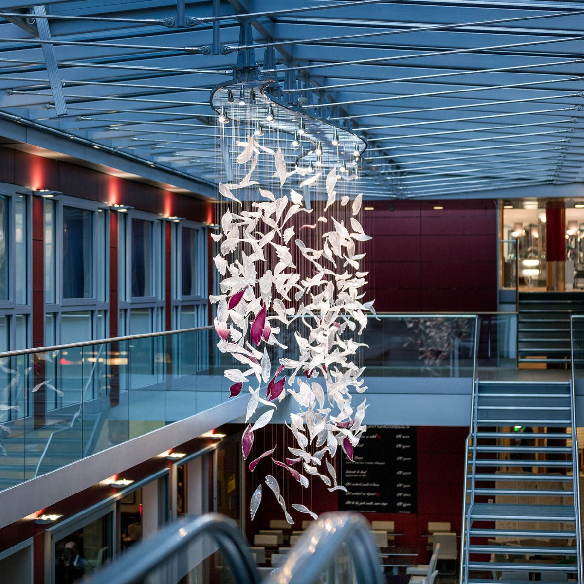 Pluma Sculptural Feather Chandelier – macro detail view