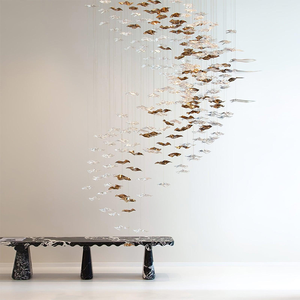 Tidal Art Glass Chandelier – Ambient Illumination in Luxury Interior Setting View 7