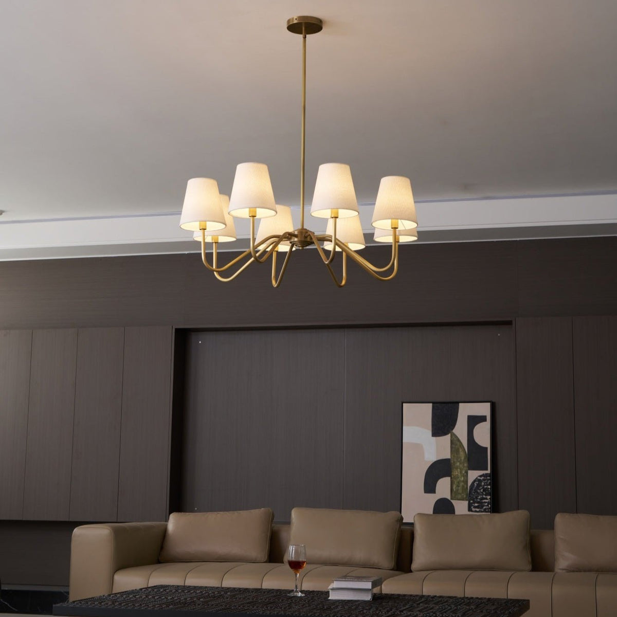 Opaluxe Brass Curated Solid Brass Chandelier – unlit natural material contrast
