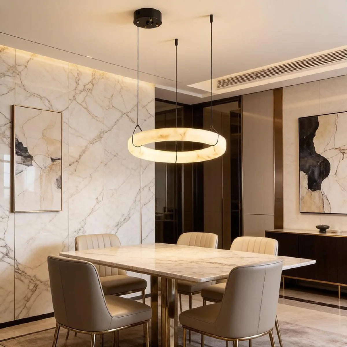 Spanish Alabaster Pendant Light View 10 | Natural Spanish Alabaster Damrekni Pendant Light | Wabi Sabi Lighting | JINSHE | JINSHE