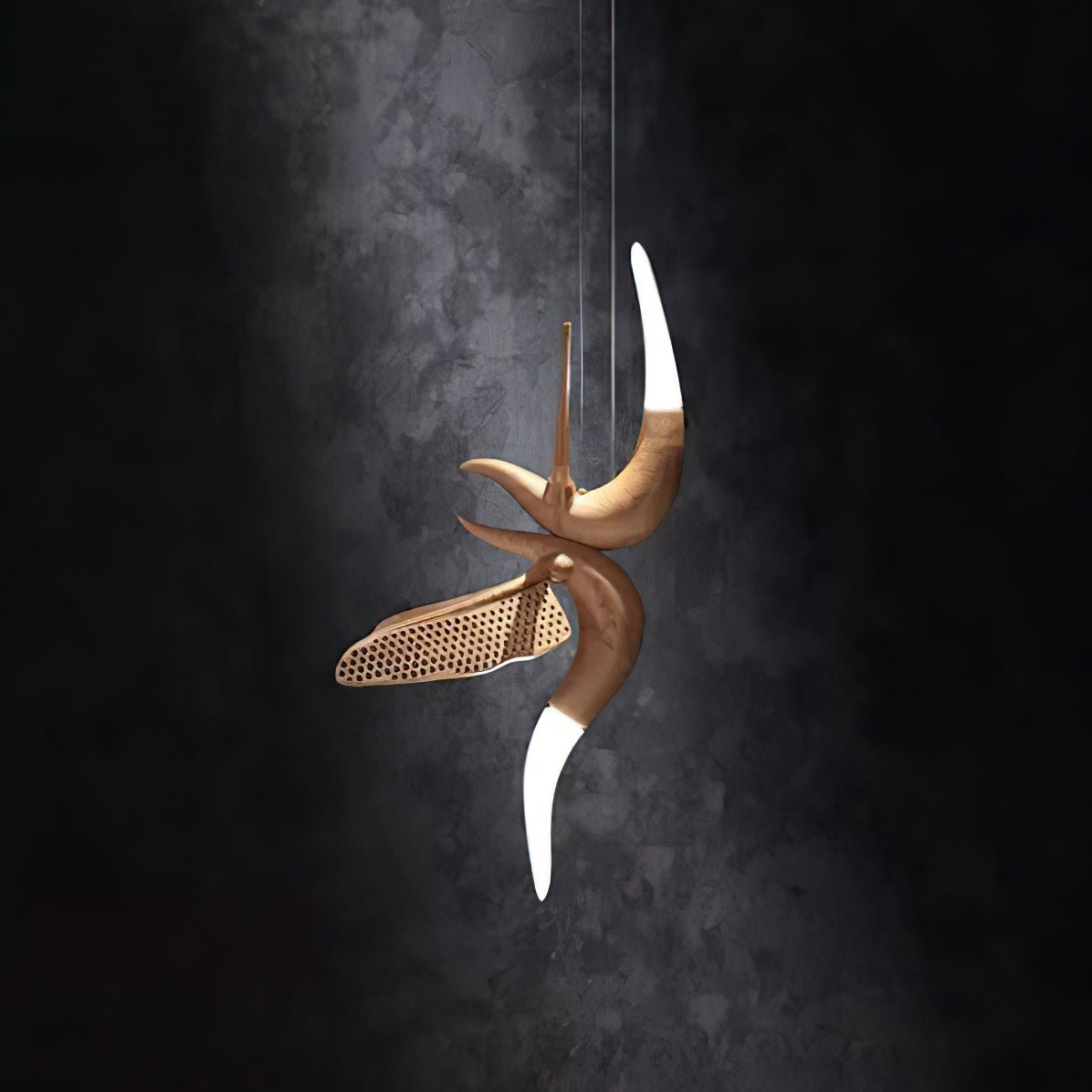 Dancer Curated Iron & Glass Chandelier – macro detail view