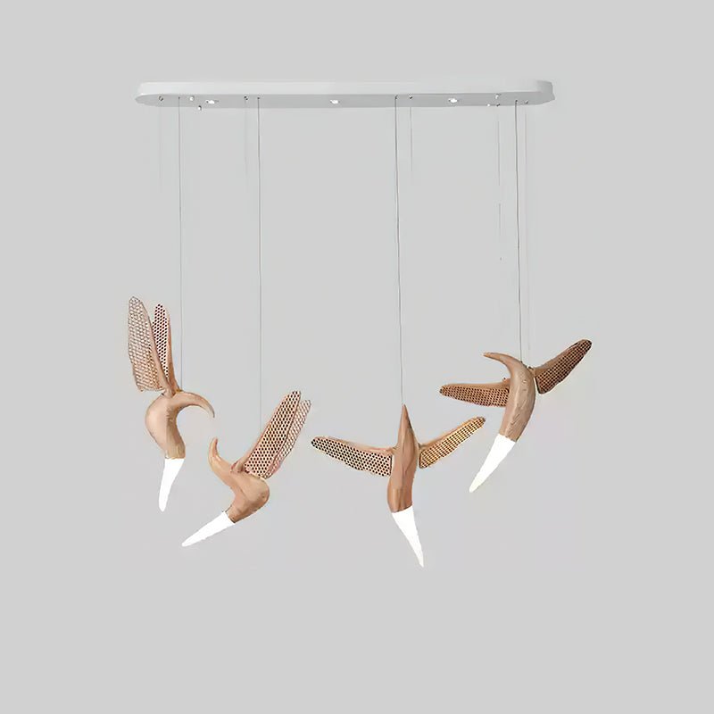 Dancer Curated Iron & Glass Chandelier – unlit natural material contrast