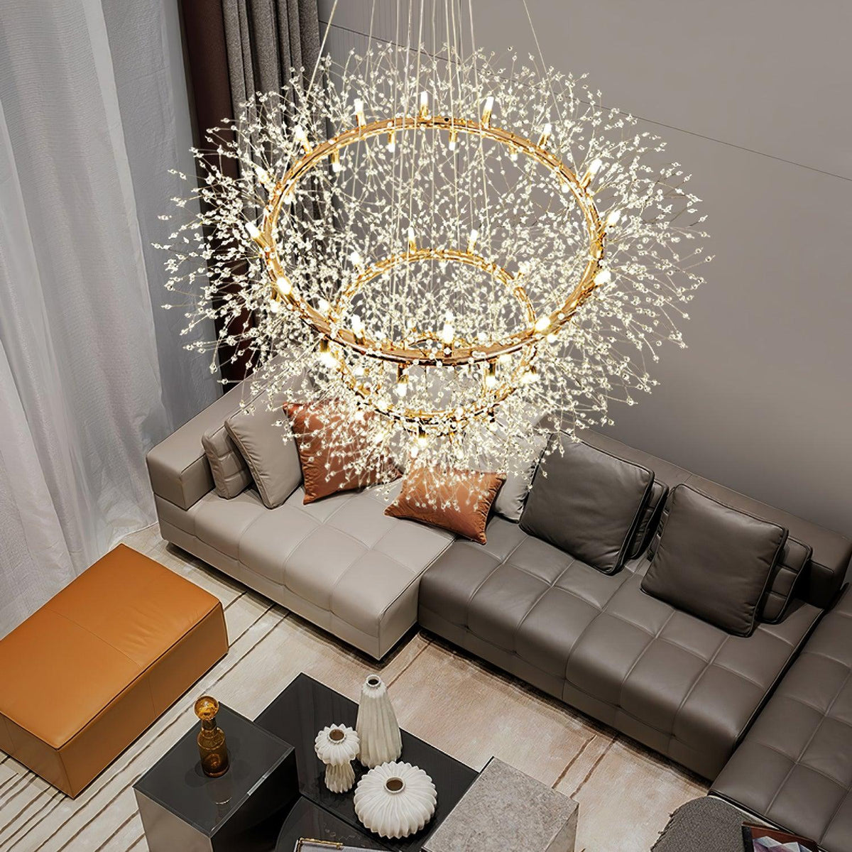 Dandelion Round Curated Mouth-Blown Frosted Glas – side angled contour profile