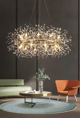 Dandelion Round Curated Mouth-Blown Frosted Glas – illuminated warm ambiance setting