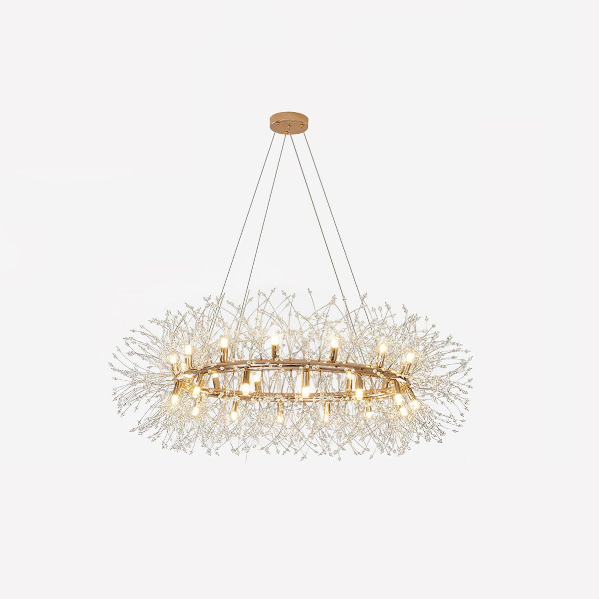 Dandelion Round Curated Mouth-Blown Frosted Glas – architectural ceiling profile #1