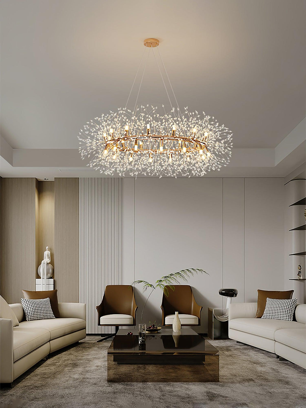 Dandelion Round Curated Mouth-Blown Frosted Glas – handcrafted surface texture
