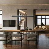 Danqiu Curated Iron & Glass Chandelier – illuminated warm ambiance setting