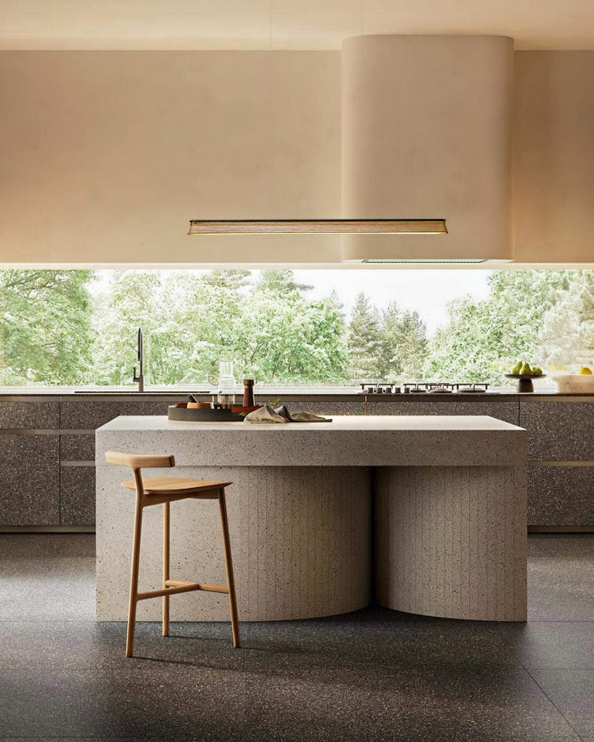 Danqiu Curated Iron & Glass Chandelier – spatial dining room perspective