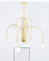 Delaney Curated Mouth-Blown Frosted Glass Chande – dimensional scale reference