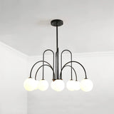 Delaney Curated Mouth-Blown Frosted Glass Chande – 8 heads ∅ 38.5 x H 31.5  Dia 98cm x H 80 finish configuration #1