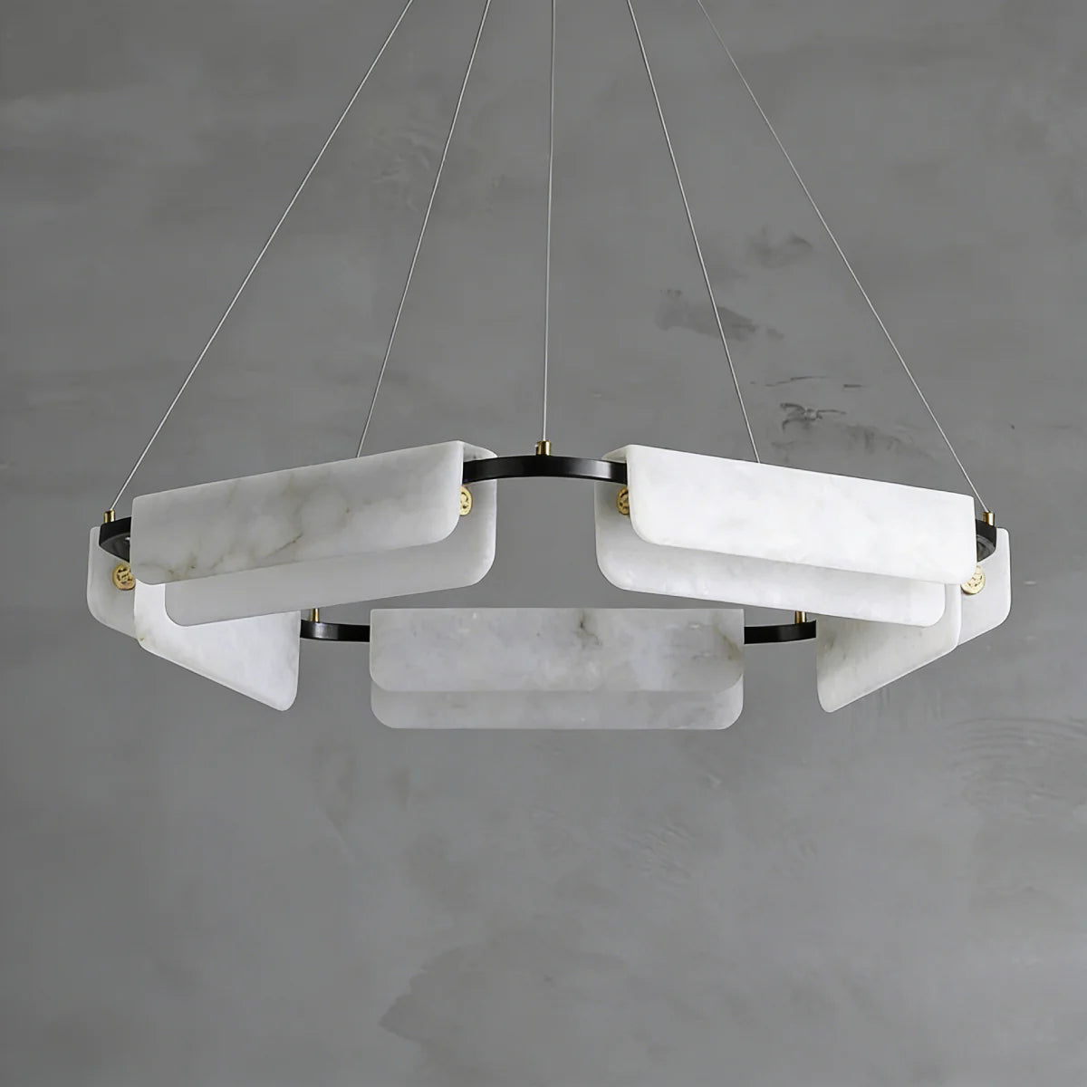 Spanish Alabaster Chandelier View 10 | Natural Spanish Alabaster Delia Chandelier | Wabi Sabi Lighting | JINSHE | JINSHE