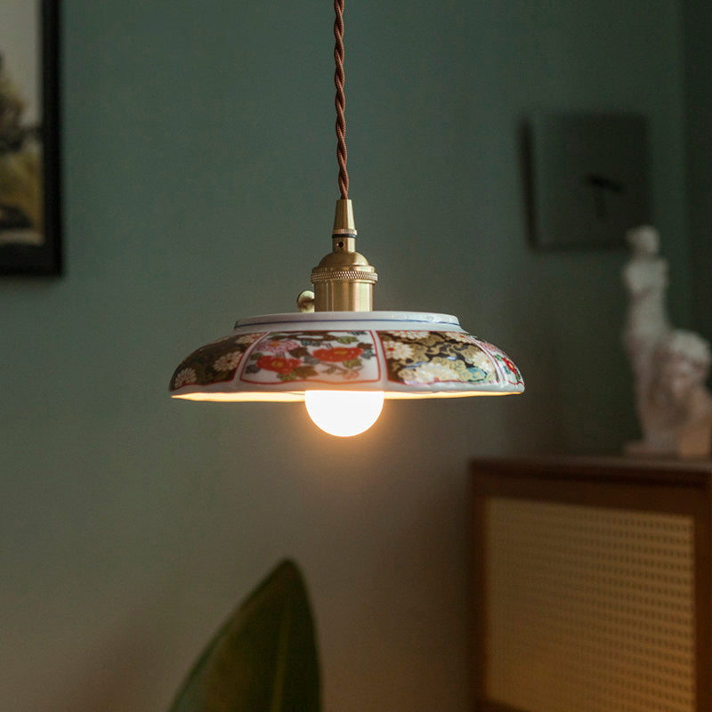 Delphora Curated Solid Brass Pendant Light – Dia 20.5cm x H 4cm  ∅ 8 x H 1.5 finish configuration #1