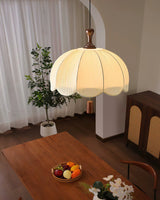 Delune Curated Solid Hardwood Pendant Light installed in residential dining space
