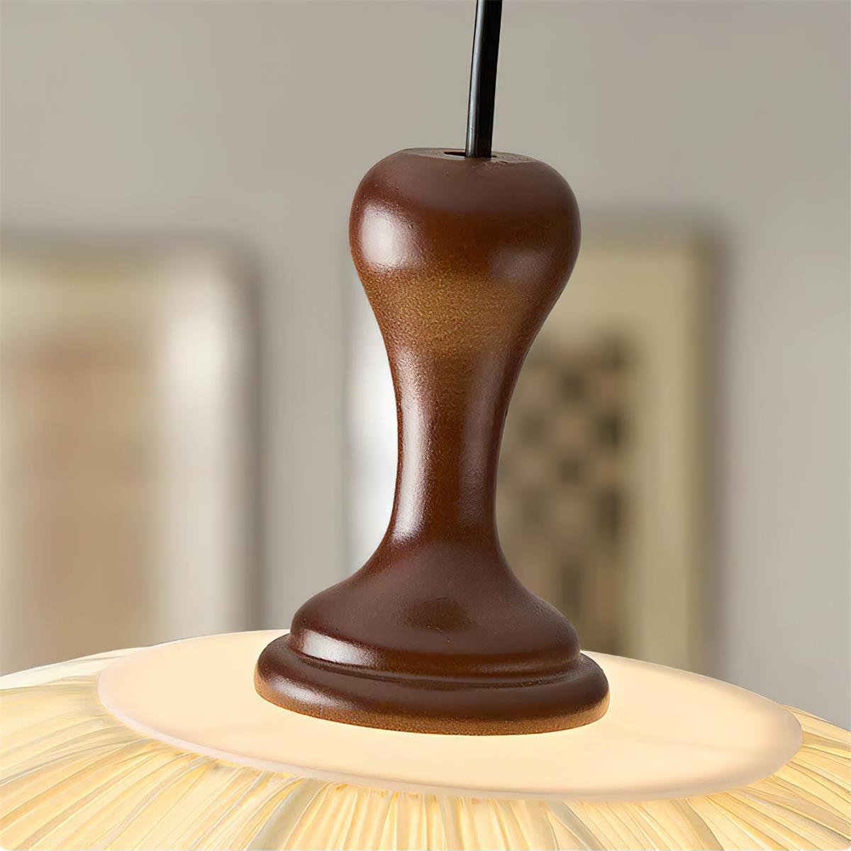 Delune Curated Solid Hardwood Pendant Light – handcrafted surface texture