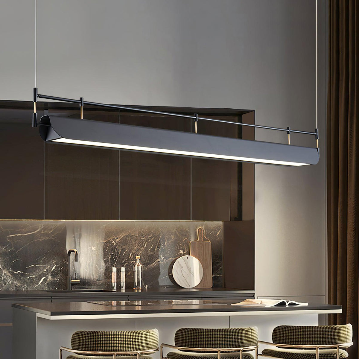 Dessau Curated Optical Acrylic Chandelier – architectural ceiling profile