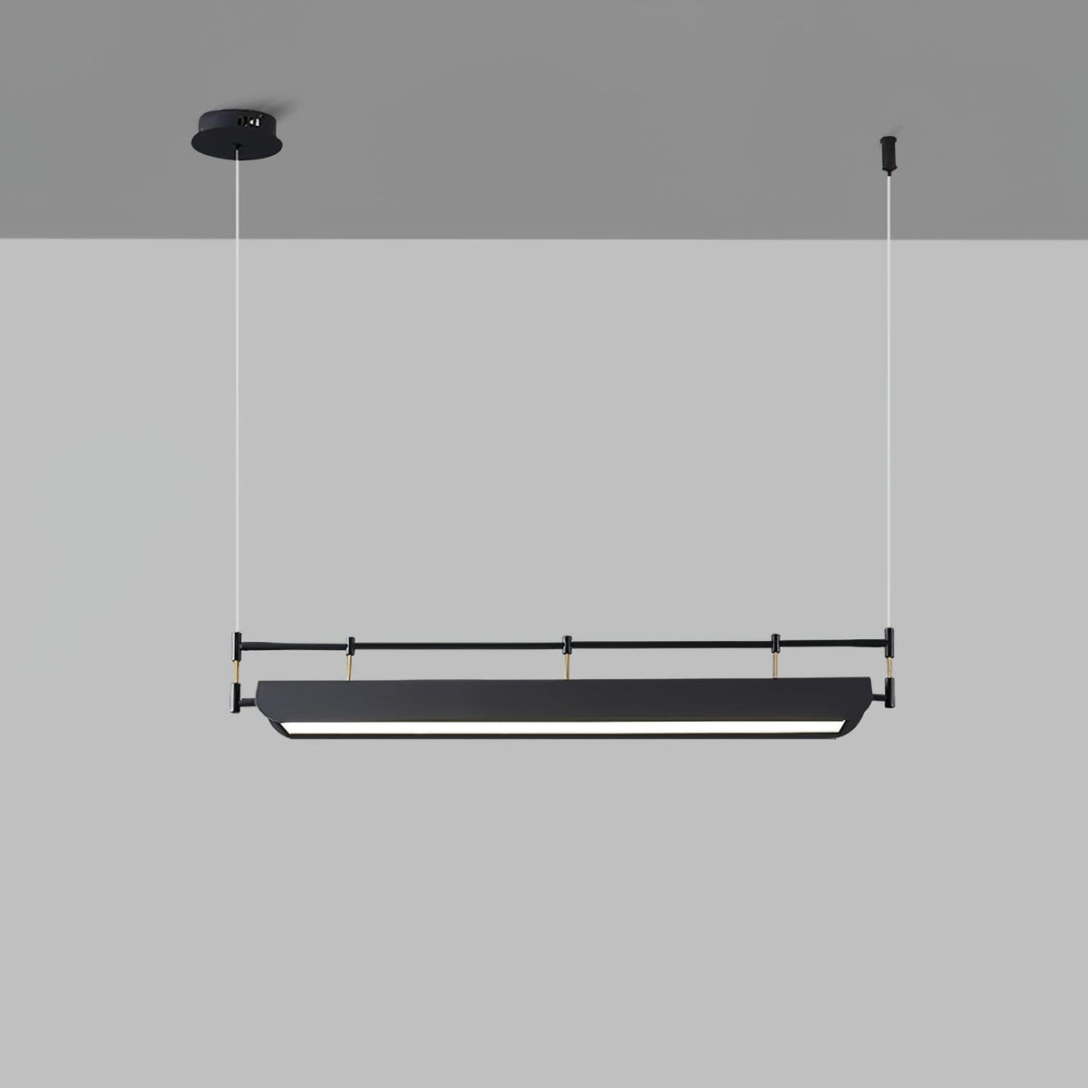 Dessau Curated Optical Acrylic Chandelier – illuminated warm ambiance setting #1