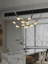 Dew Drops Alabaster Curated Alabaster Chandelier – dimensional scale reference