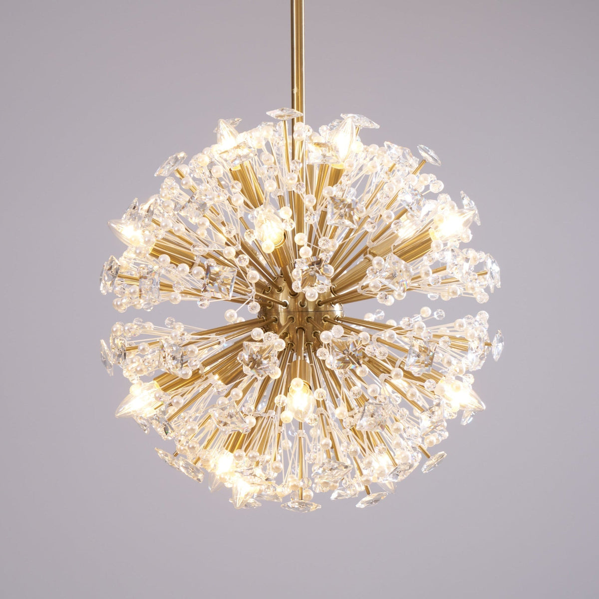 Dickinson Curated K9 Bohemian Crystal Chandelier – macro detail view #1