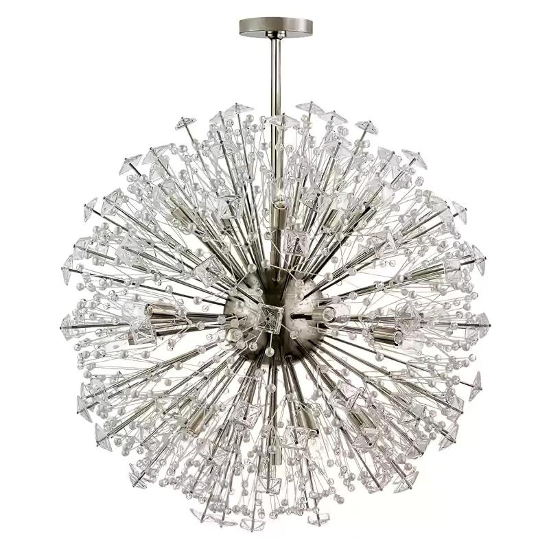 Dickinson Curated K9 Bohemian Crystal Chandelier – unlit natural material contrast #1