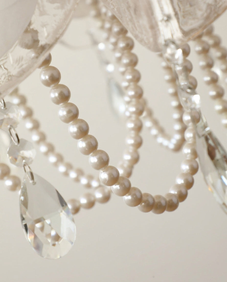 Amelisse Curated Mouth-Blown Frosted Glass Chand – structural canopy joint detail