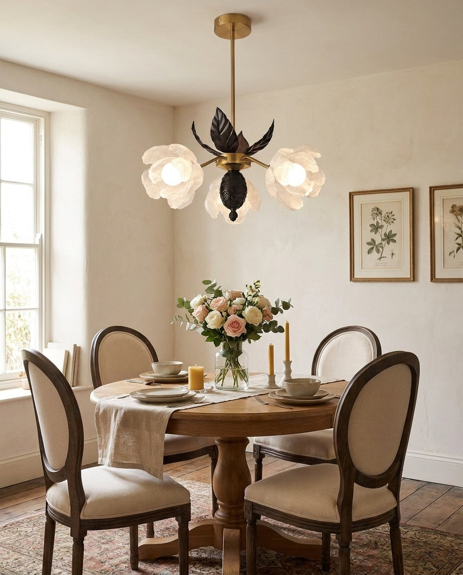 Anavine Curated Optical Acrylic Chandelier – illuminated warm ambiance setting