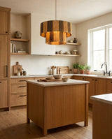 Aurevia Curated Solid Hardwood Pendant Light – macro detail view