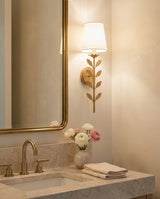 Aurevine Curated Alabaster Wall Sconce – illuminated warm ambiance setting