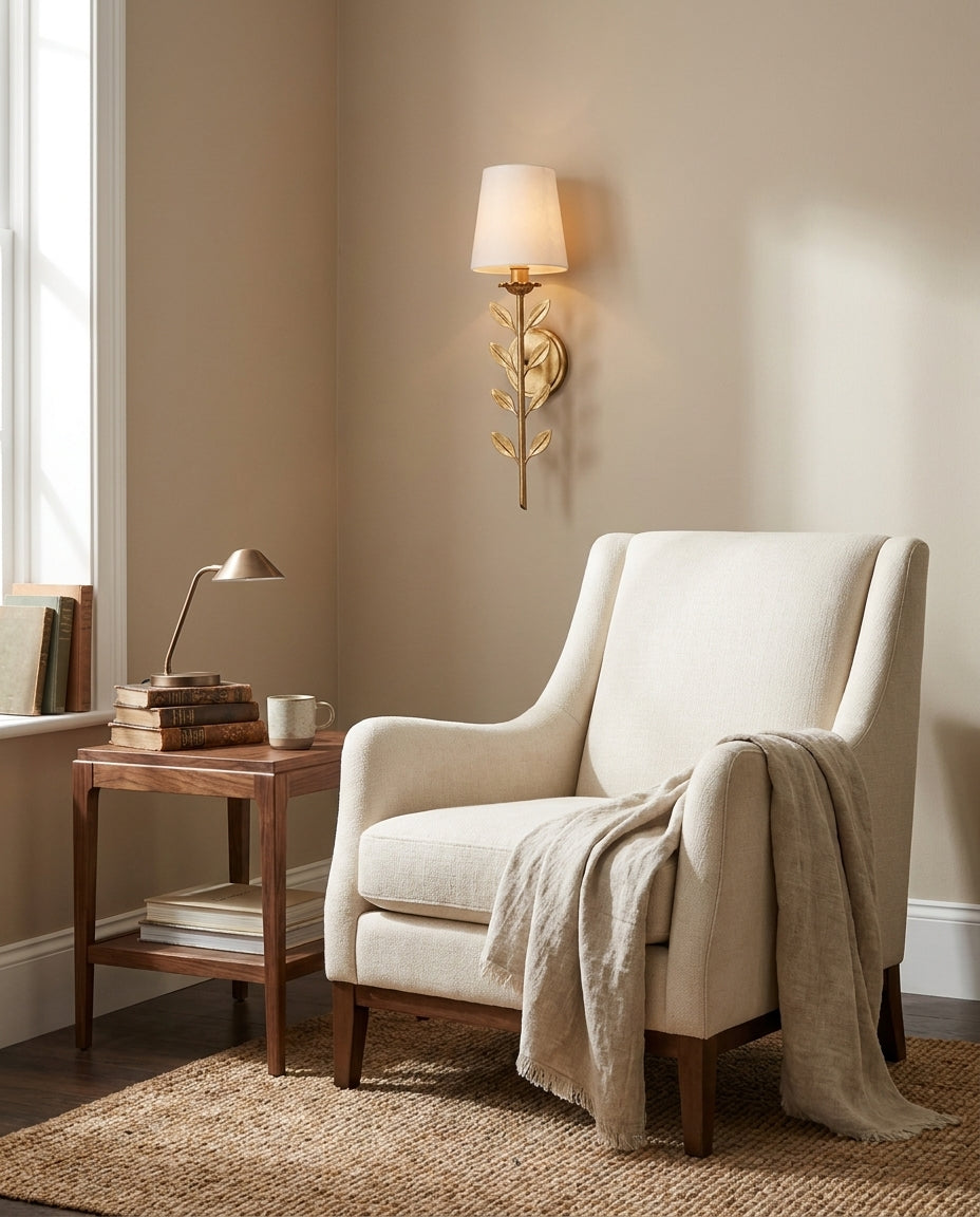 Aurevine Curated Alabaster Wall Sconce – dimensional scale reference