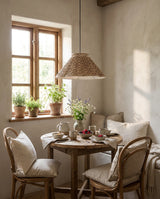 Belladine Curated Finished Iron Pendant Light – illuminated warm ambiance setting