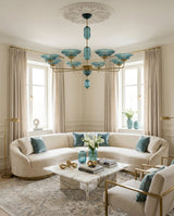 Bellavine Curated Mouth-Blown Frosted Glass Chan installed in residential dining space