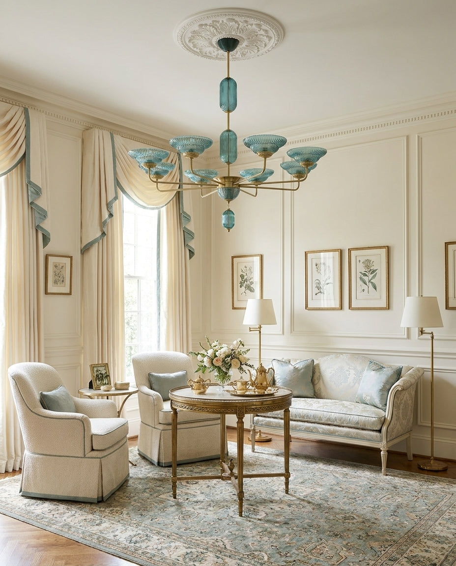 Bellavine Curated Mouth-Blown Frosted Glass Chan – architectural ceiling profile