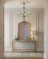 Bellavine Curated Mouth-Blown Frosted Glass Chan – spatial dining room perspective