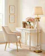 Solid Brass craftsmanship detail on Bellavine Floor Curated Solid Brass Floor Lamp
