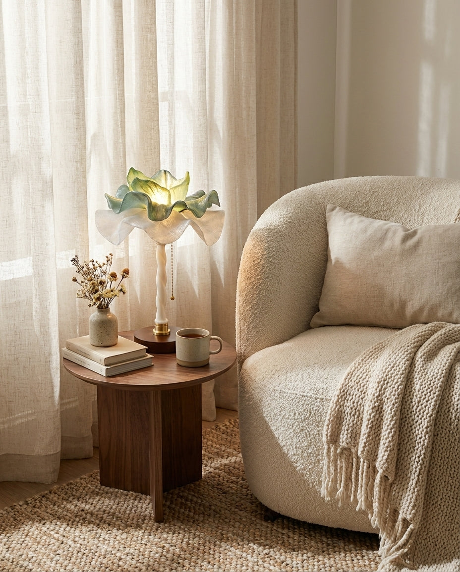 Blushcrown Curated Solid Brass Table Lamp – architectural ceiling profile