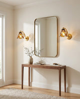 Briarwick Curated Amber Art Glass Wall Sconce – handcrafted surface texture
