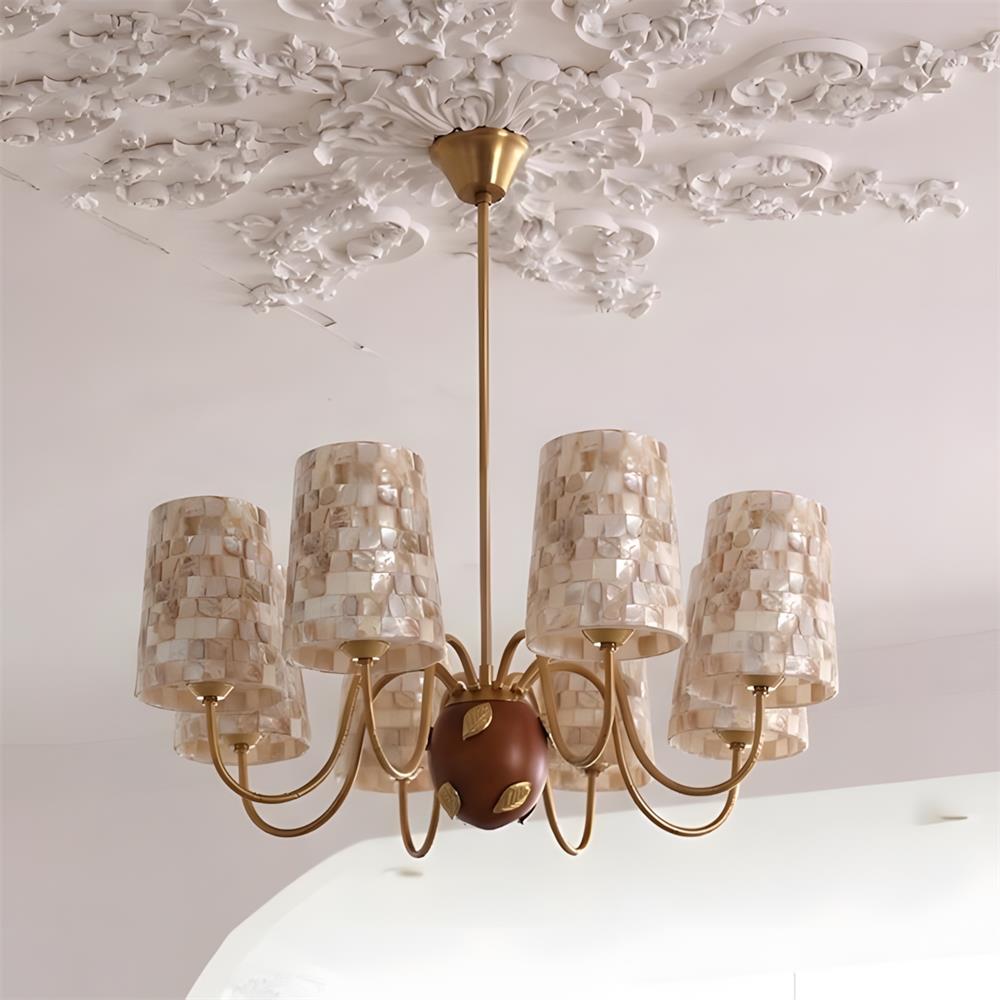 Calyven Curated Solid Hardwood Chandelier – 8 Heads Dia 70cm x H 32cm  ∅ 27.5 x H 12 finish configuration #1