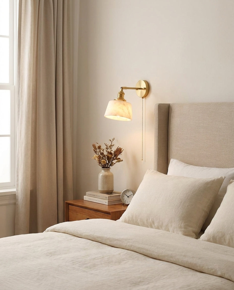 Cavella Alabaster Curated Alabaster Wall Sconce – dimensional scale reference
