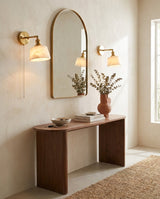 Cavella Alabaster Curated Alabaster Wall Sconce warm illuminated room view