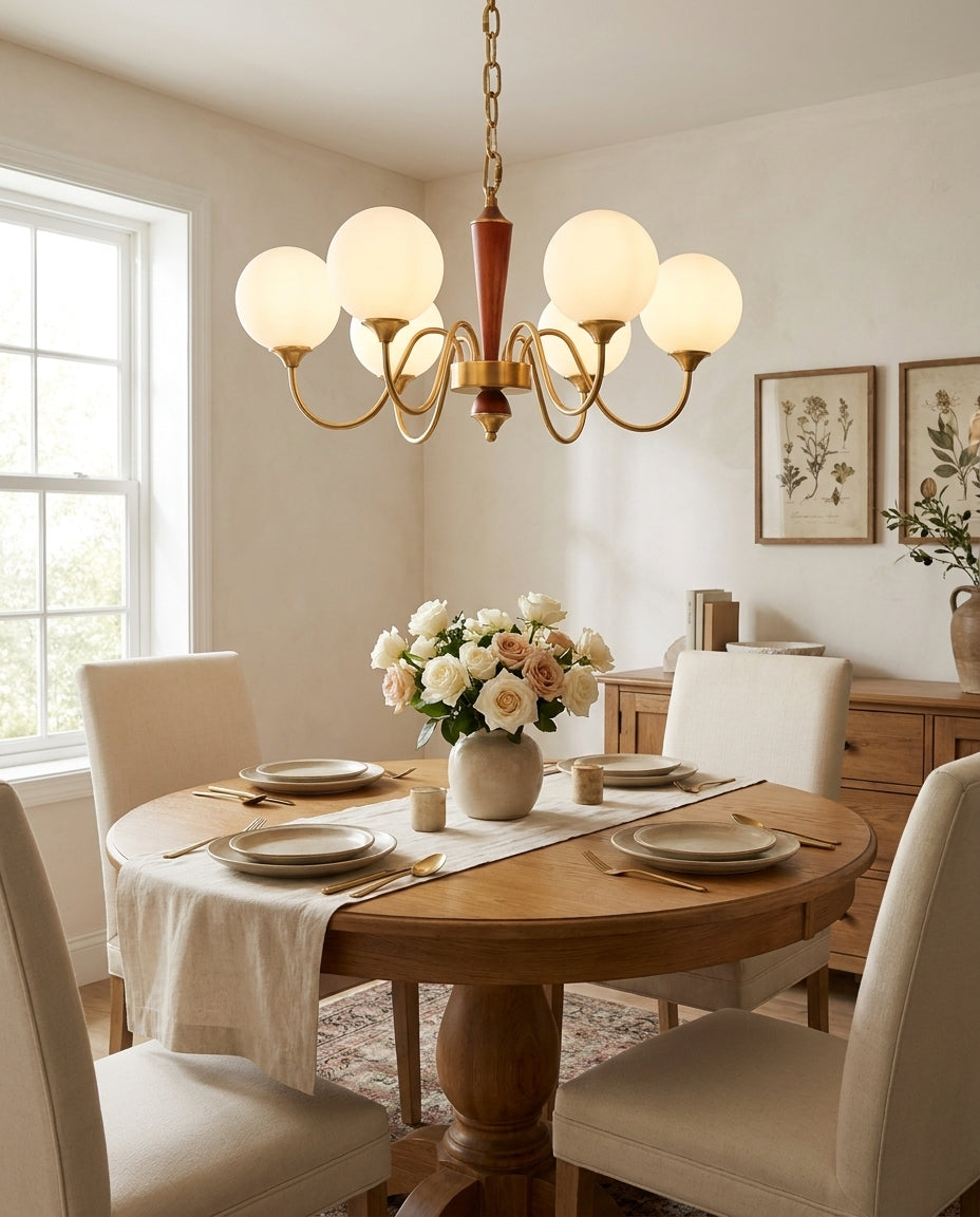 Cavella Curated Mouth-Blown Frosted Glass Chande