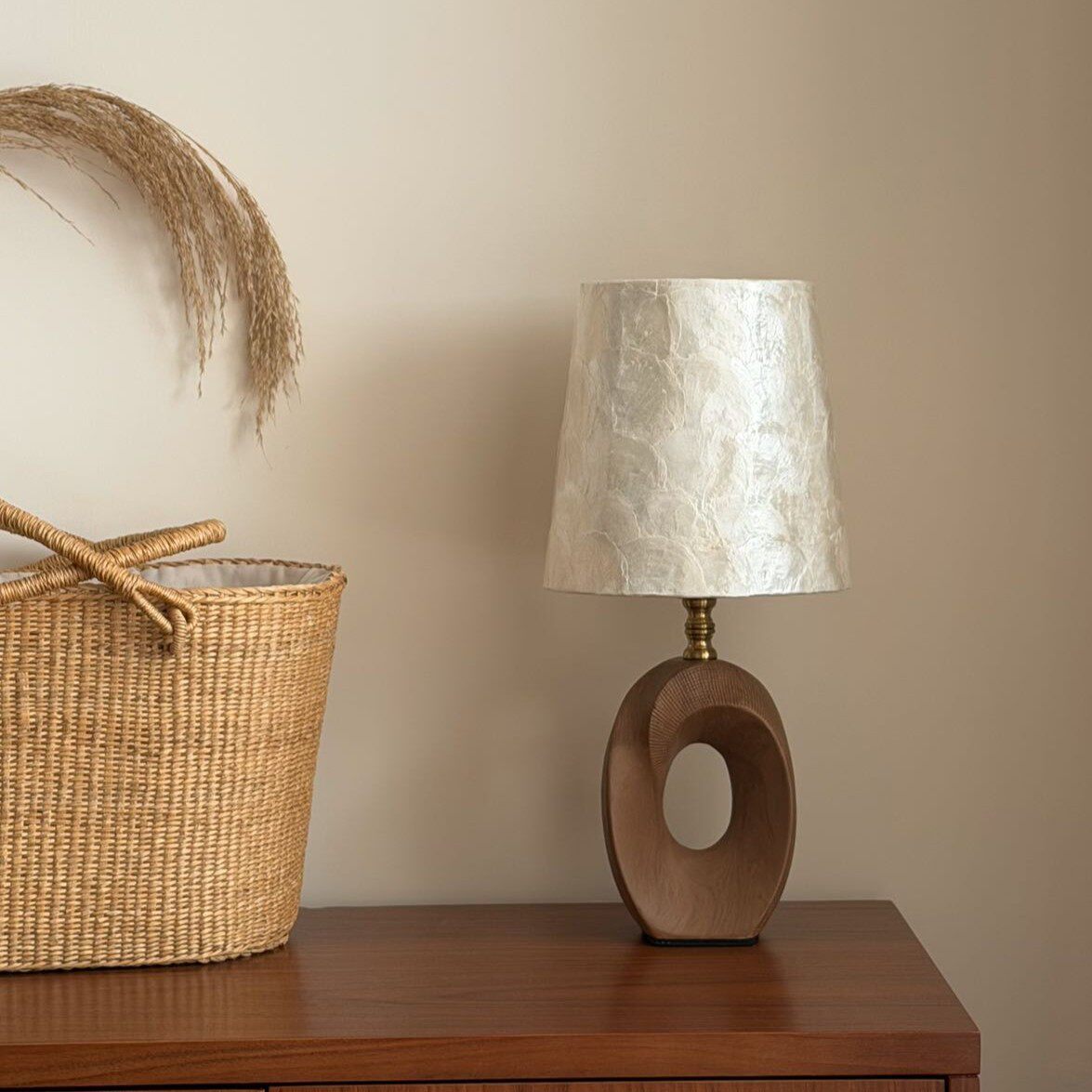 Cavren Curated Solid Brass Table Lamp – handcrafted surface texture